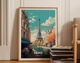 Paris Travel Poster, France Wall Art, Home Decor for Art Enthusiasts, Parisian Gift Idea, Elegant Travel Decor, C20-23