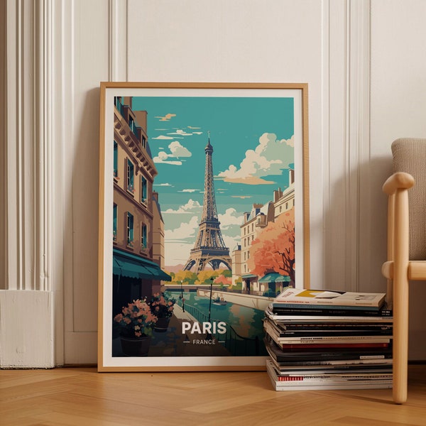 Poster de voyage à Paris, art mural France, décoration d'intérieur pour les amateurs d'art, idée cadeau parisienne, décoration de voyage élégante, C20-23