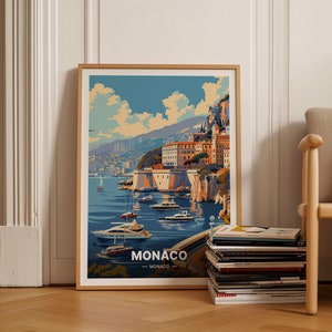 Monaco Travel Poster, French Riviera Cityscape Art, Elegant Home and Office Decor, Travel-Inspired Wall Art, C20-1823