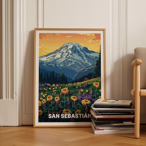 San Sebastián Travel Poster, Spain Wall Art, Bay of Biscay Decor, Spanish Coastal City Print, Home & Office Decoration, C20-706