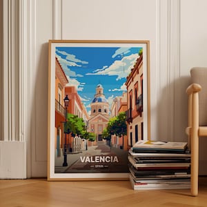 Valencia Spain Travel Poster, Scenic Cityscape Wall Art, Ideal Gift for Travel Enthusiasts, Spanish Decor, C20-550