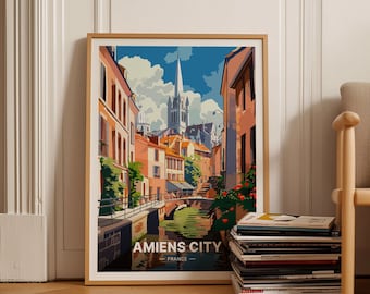 Amiens France Poster, Travel-Inspired Wall Art, Cityscape Decor for Home & Office, French Destination Artwork, C20-694