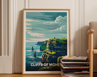 Cliffs of Moher Poster, Ireland Landscape Art, Travel Print, C20-1047