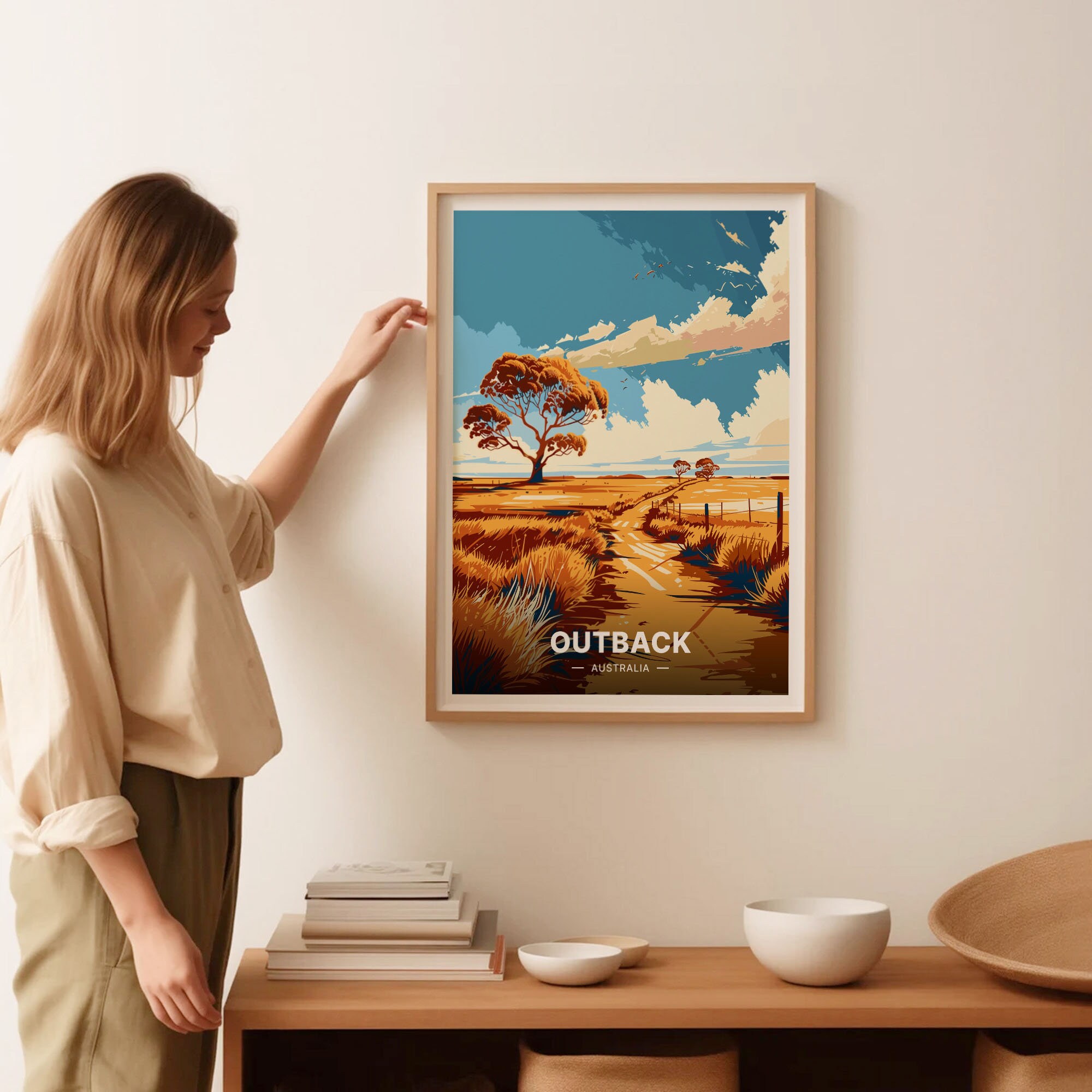 Australia Outback Travel Poster, Scenic Landscape Art, C20-1958 - Etsy
