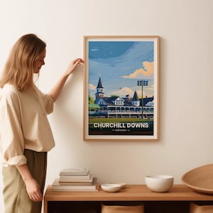 Churchill Downs Art Print, Kentucky Horse Racing Travel Poster, C20-1002 image 2