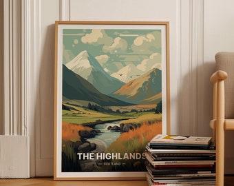 Scottish Highlands Travel Poster, Wall Art for Home & Office Decor, Unique Traveler Gift Idea, C20-4
