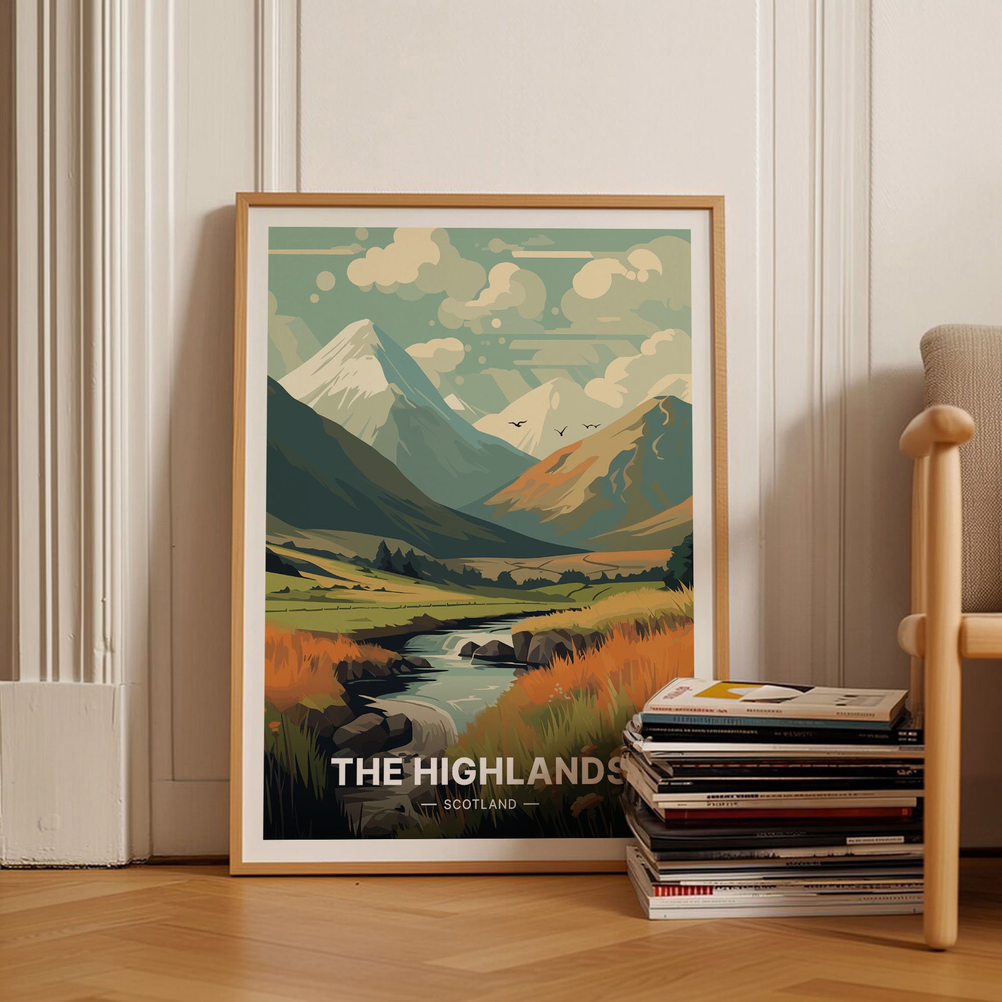 Scottish Highlands Travel Poster, Wall Art for Home & Office Decor