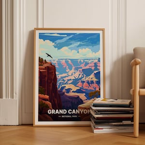 Póster del Parque Nacional del Gran Cañón, arte de viaje a Arizona, decoración de pared escénica para el hogar y la oficina, regalo único para entusiastas de los viajes, C20-848