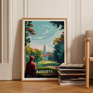 Augusta National Golf Club Art Poster, Georgia Landscape, Golf Course Wall Decor, Unique Travel Gift, Home Office Decoration, C20-260