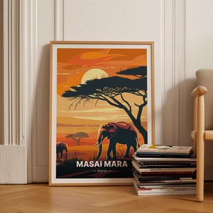 Masai Mara National Park Poster, Kenia Safari Reise Kunst, Afrikanische Landschaft Wanddekoration, Abenteuer Thema Dekoration, C20-607