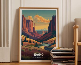 Idaho Scenic Landscape Poster, Travel Wall Art, High-Resolution State Themed Decor, C20-372