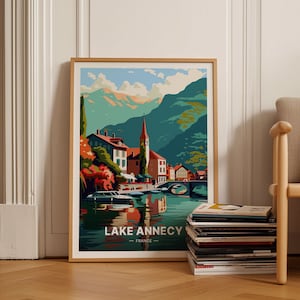 Lake Annecy Poster, Travel-Inspired Wall Art, French Alps Decor, Artistic Home Decoration, Gift for Travelers, C20-509