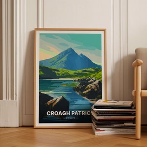 Ireland Travel Poster, Croagh Patrick County Mayo Landscape, Wall Art for Home Decor, Irish Scenic Print, Gift for, C20-1845