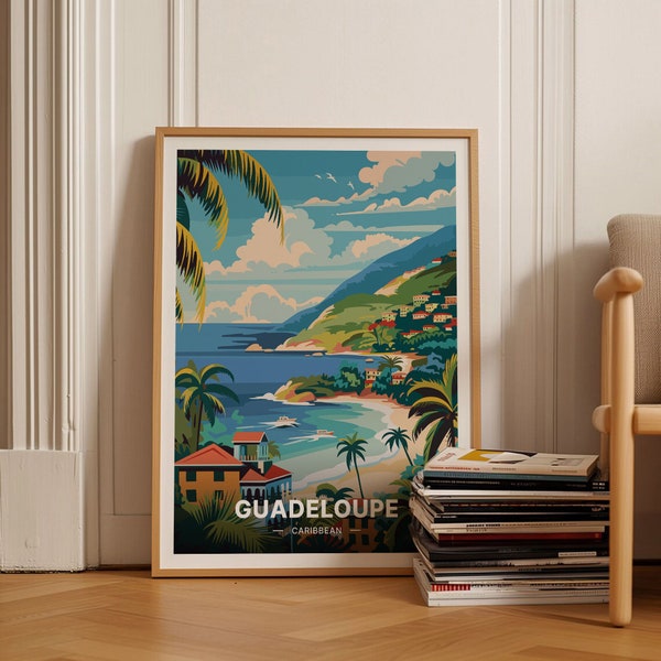 Guadeloupe Caribbean Poster, Travel Wall Art, Unique Birthday Gift Idea, Home Decor, C20-944