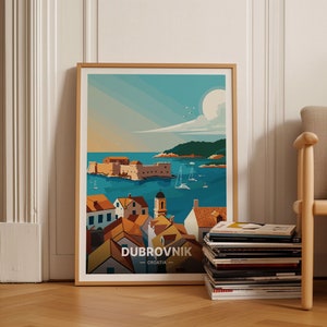 Dubrovnik Poster, Croatia Travel Wall Art, Wanderlust Decor, Gift for Travelers, Home & Office Decoration, C20-861
