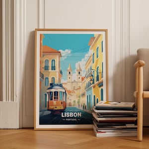 Lisbon Portugal Travel Poster, Vintage Style Wall Art for Home and Office Decor, Inspirational Travel Prints for Living, C20-5