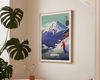 Niseko Ski Resort Poster, Hokkaido Japan Travel Art, C20-1675 - Etsy