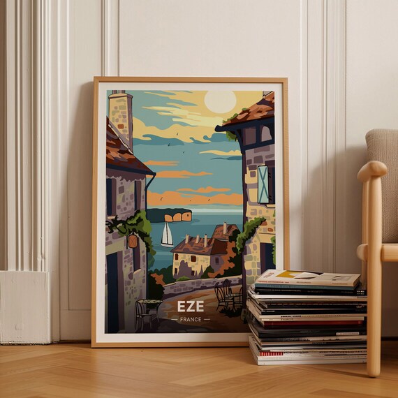 Affiche de paysage de village abstrait art mural peinture Affiche de paysage de village abstrait art mural peinture