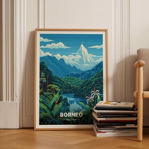 Borneo Malaysia Reise Poster, Einzigartiges Geburtstags- oder Hochzeitsgeschenk, Einzigartiges Geschenk, C20-867