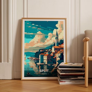Croatia Split Scenic Travel Poster, Wall Art for Home & Office Decor, Art Lover Gift Idea, Travel-Inspired Decoration, C20-418