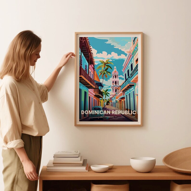 Santo Domingo Print, Dominican Republic Travel Poster, Mid-Century Modern Art, C20-743 image 2