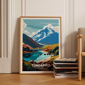 Tongariro National Park Poster, New Zealand Landscape Wall Art, Travel Inspired Home Decor, Gift for Travelers and Art Enthusiasts, C20-1270
