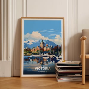 Victoria Travel Poster, Canada Landscape Art, Wall Decor for Travel Enthusiasts, Home Decoration Idea, Art Gift for Travelers, C20-956