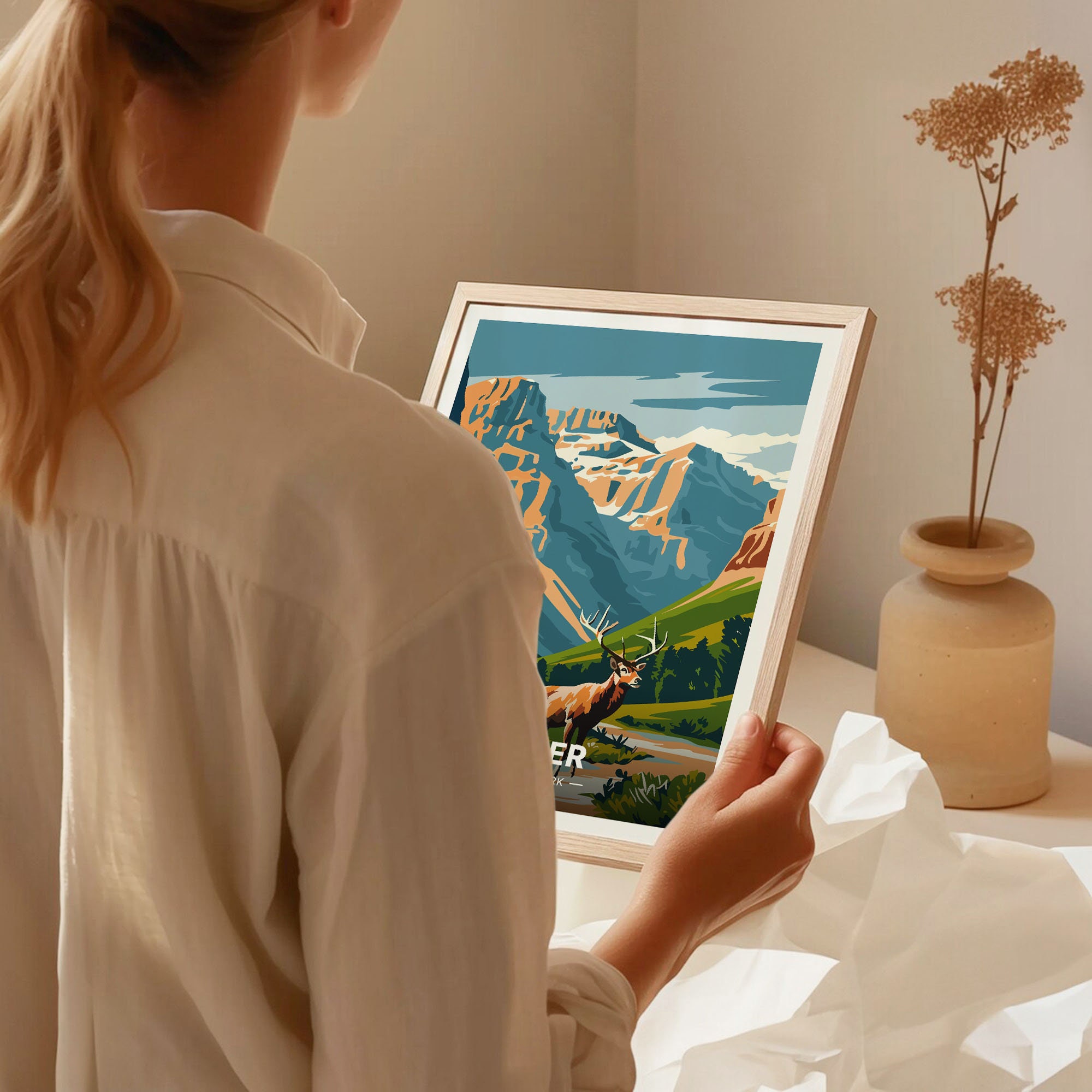 Jasper National Park Poster, Travel Wall Art, Canadian Rockies