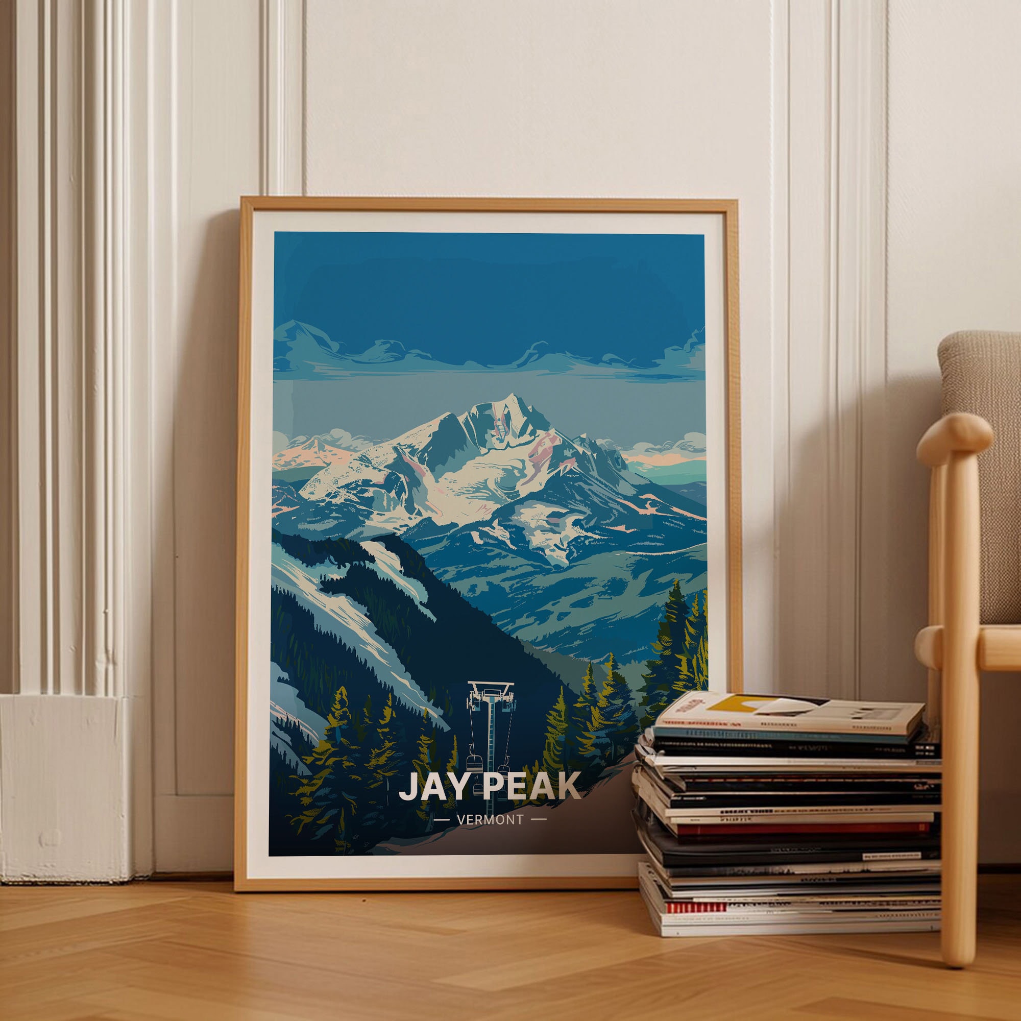 Jay Peak Vermont Ski Poster, Retro Winter Sports Art, C20-1797 - Etsy