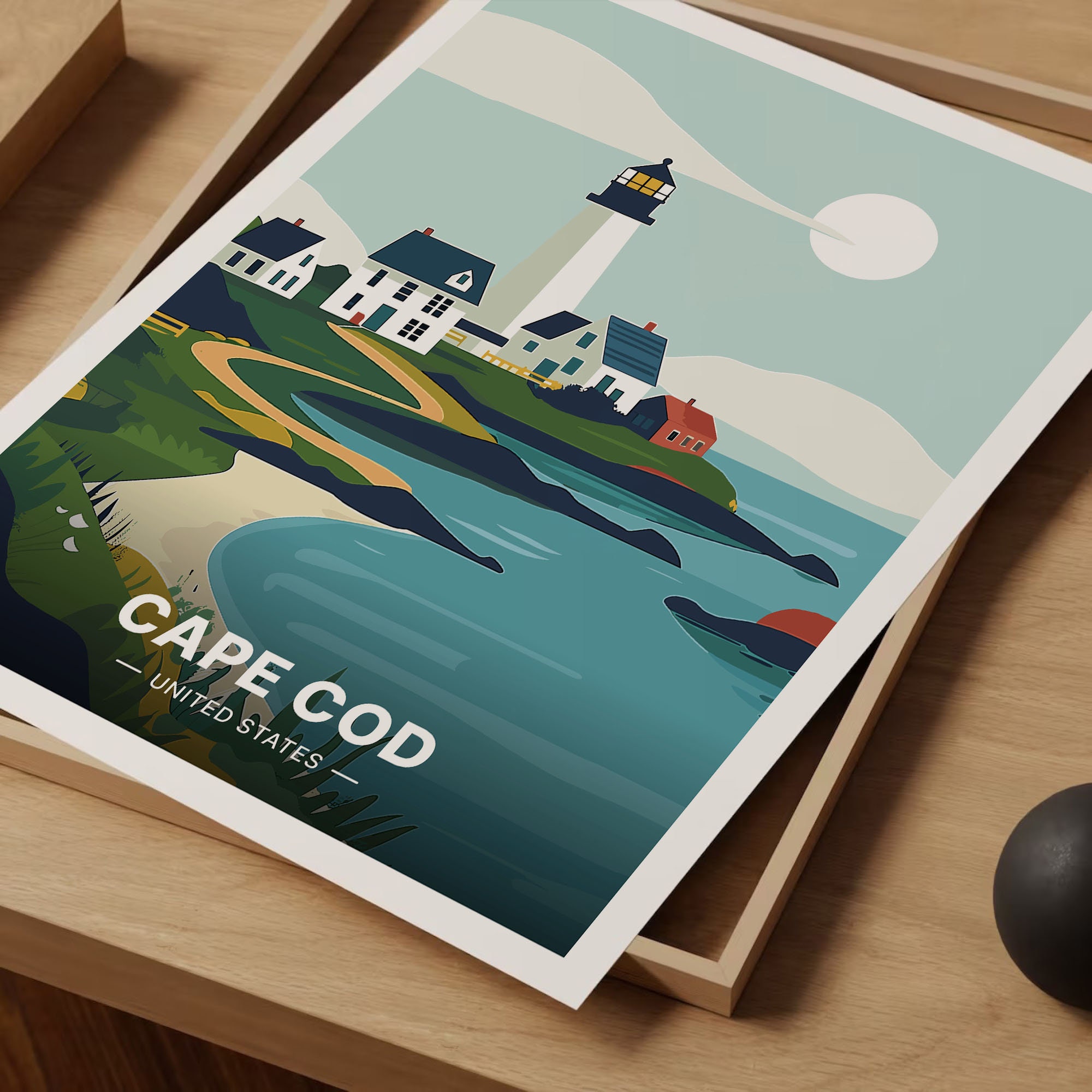 Cape Cod Visuals Cape Cod Travel Poster, Massachusetts Coastal Art, C20-1592 - Etsy