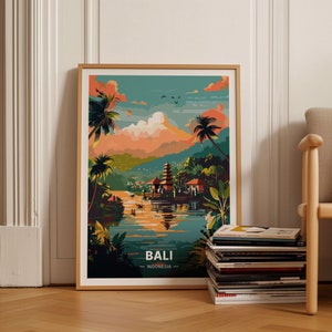 Poster de voyage à Bali, décoration murale destination mondiale, cadeau unique pour les voyageurs, anniversaire et idée d'anniversaire, C20-951
