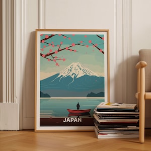 Mount Fuji Poster, Japan Travel Art, Japanese Wall Decor, Asia Inspired Home Decoration, Travel Enthusiast Gift, C20-547