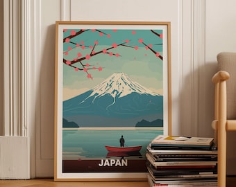 Mount Fuji Japan Art Print, Asia Travel Poster, C20-547