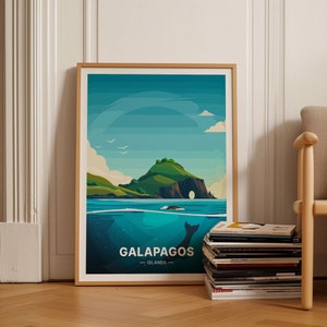 Galapagos Islands Poster, Ecuador Travel Wall Art, Unique Wedding Gift Idea, Home Decor, Adventure Aesthetic, C20-780