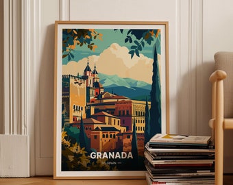 Granada Spain Travel Poster, Artistic Wall Decor, Ideal for Home and Office, Unique Birthday or Wedding Gift, C20-700