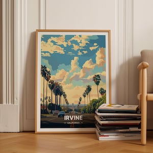 Irvine, California Travel Poster - Orange County Cityscape Wall Art, Travel Enthusiast Decor, California Landscape Artwork, C20-1914