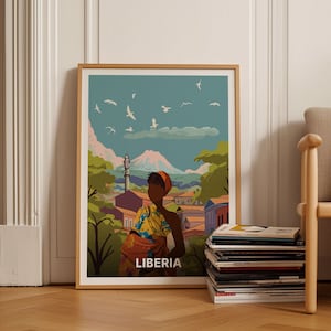 Liberia Retro Travel Poster, Vintage-Inspired Wall Art, Home Decor, Office Decoration, Gift for Travelers, C20-1169