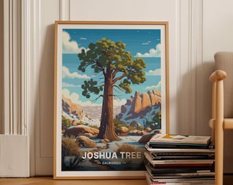 Joshua Tree National Park Poster, California Desert Landscape Wall Art, Adventurer Home Decor, Unique Travel Gift Idea, C20-943