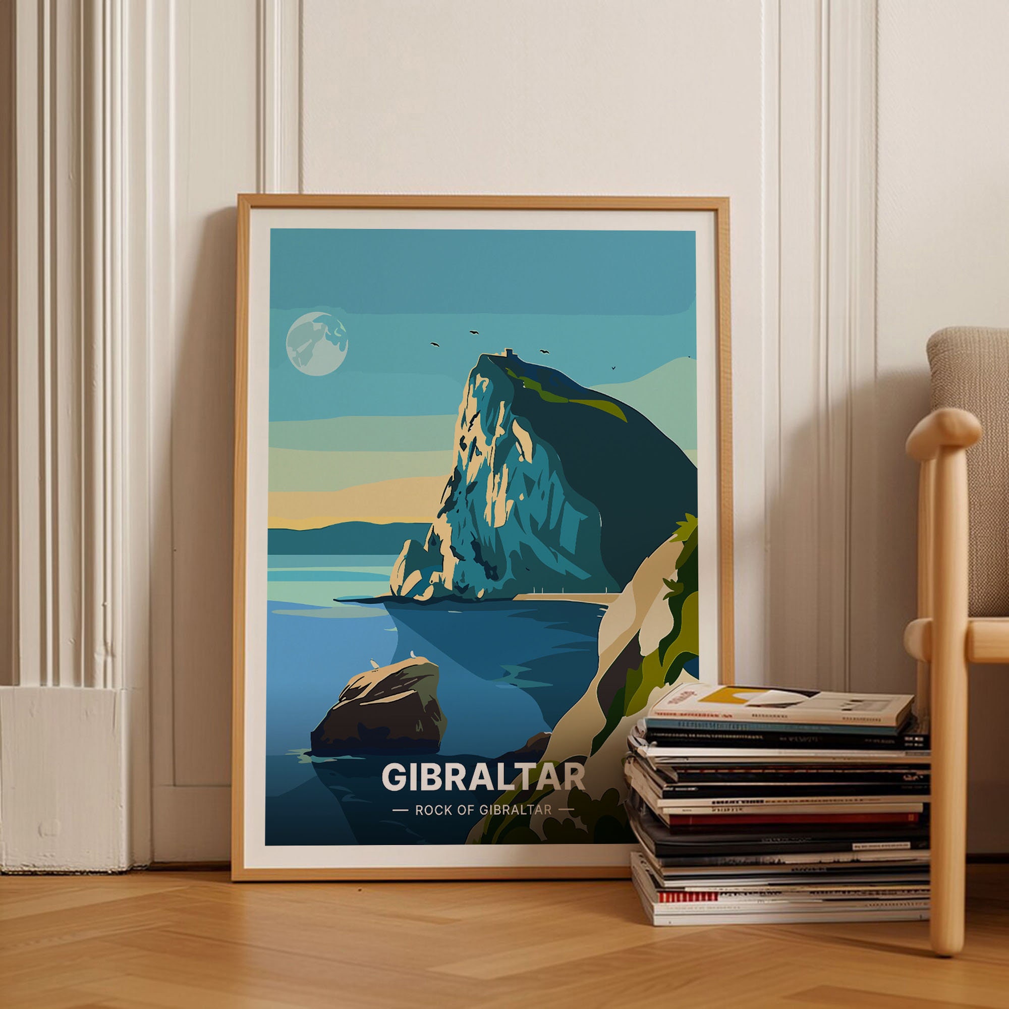 Rock of Gibraltar Travel Poster, Adventure Wall Art, C20-1273 - Etsy