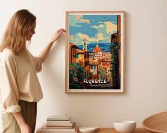 Affiche Vintage Florence Italie En Métal - Art Rétro Chic - Peinture