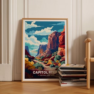 Capitol Reef National Park Poster, Travel-Inspired Wall Art, Home & Office Decor, Nature Landscape Print, C20-1207