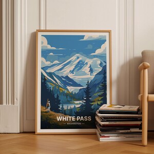 Colorado White Pass Ski Resort Travel Poster, Unique Wedding Gift, Memorable Birthday Present, Home Decor Wall Art, C20-1677