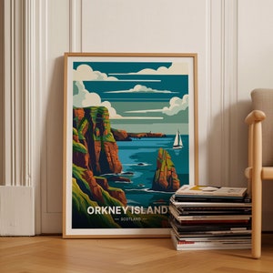 Orkney Islands Travel Poster, Scotland Landscape Wall Art, Home Decor Gift for Travel Lovers, Orkney Scenic Artwork, C20-863