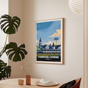 Churchill Downs Art Print, Kentucky Horse Racing Travel Poster, C20-1002 image 7