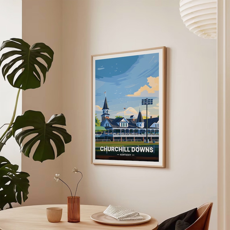 Churchill Downs Art Print, Kentucky Horse Racing Travel Poster, C20-1002 image 7