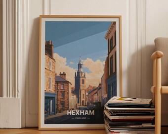 Hexham England Travel Poster, Vintage Style Wall Art, Perfect Gift for Wanderlust and Home Decor Enthusiasts