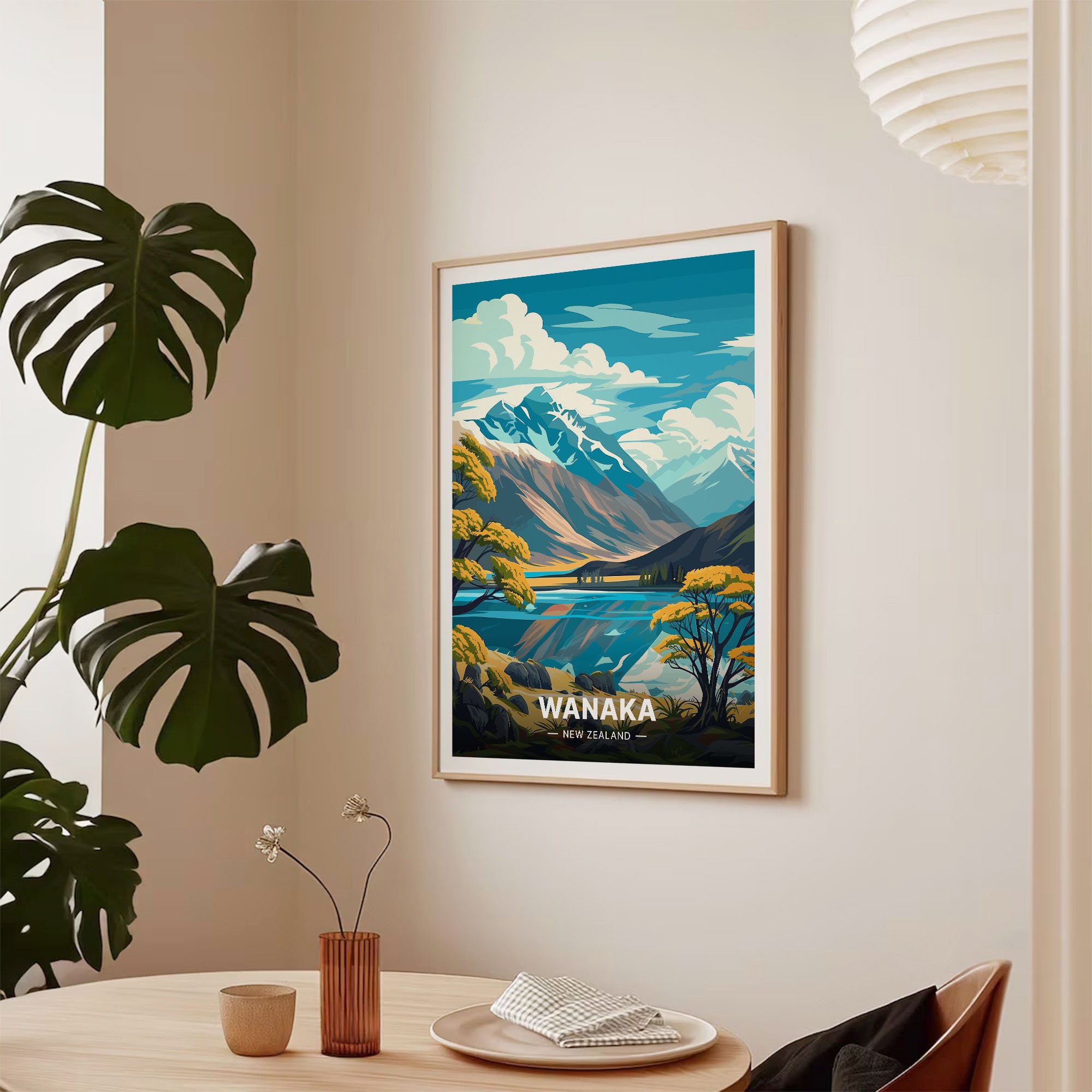 Wanaka New Zealand Poster, Scenic Mountain Lake Art, C20-1429 - Etsy