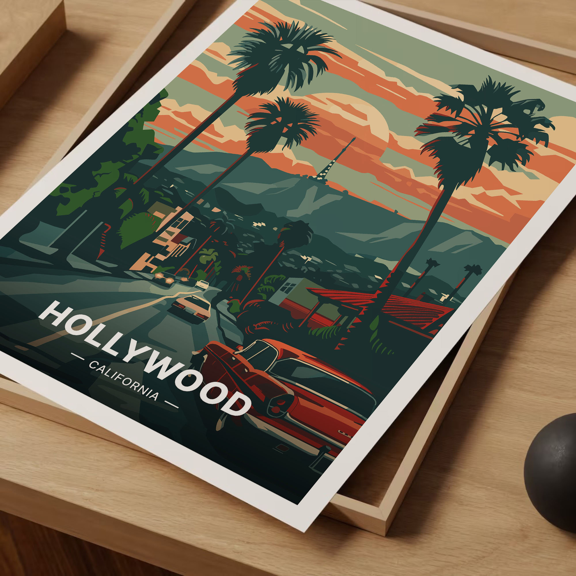 Hollywood Sign Travel Poster, Los Angeles Art Print, C20-1711 - Etsy