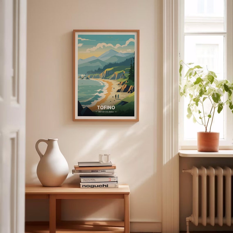 Tofino Travel Poster, Minimalist British Columbia Art, Canada Wall Decor, C20-47 image 4