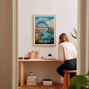Newcastle Travel Poster, United Kingdom Cityscape Art, Unique Wedding & Birthday Gift Idea, Personalized Home Decor, C20-48 image 8